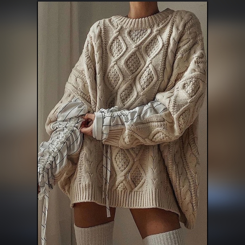 Sadie Shirt Combo Knit Pullover